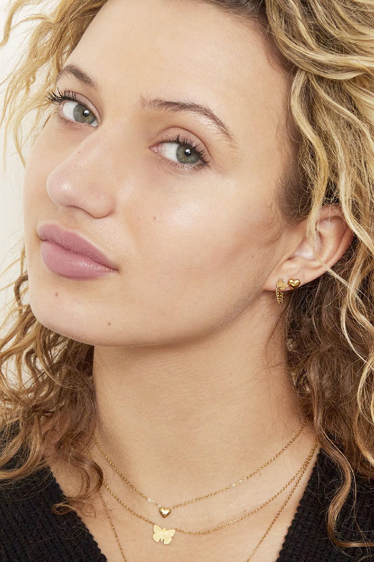 Pendientes de acero inoxidable con forma de corazón atrevido