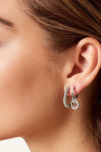 Pendientes oval con circonita Color dorado Acero inoxidable