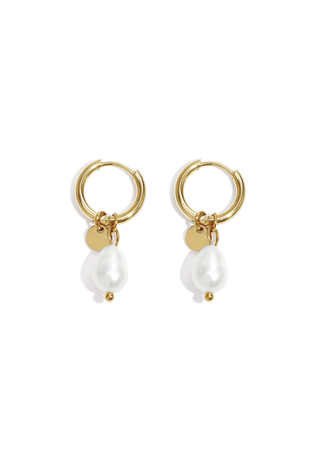 Pendientes Pearl Drops Plata Acero inoxidable