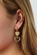 Puños de oreja de acero inoxidable con forma de corazón, serie simple y diaria, joyería para mujer