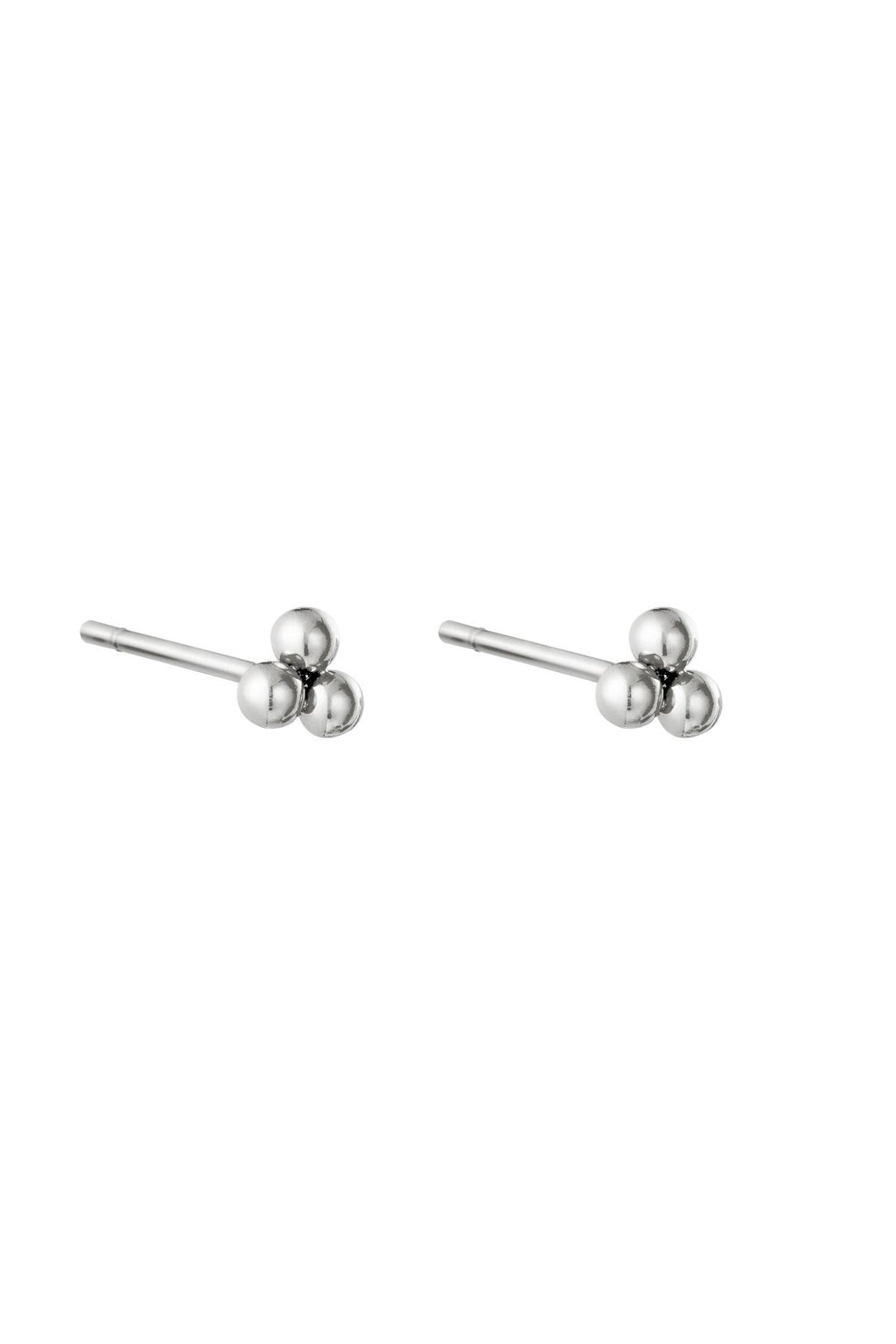 Pendientes Triple Bullet Plata Acero inoxidable