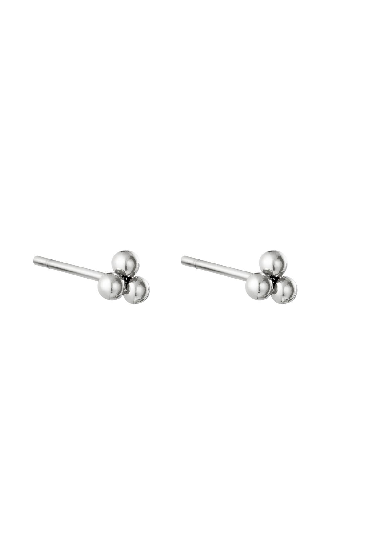 Pendientes Triple Bullet Plata Acero inoxidable