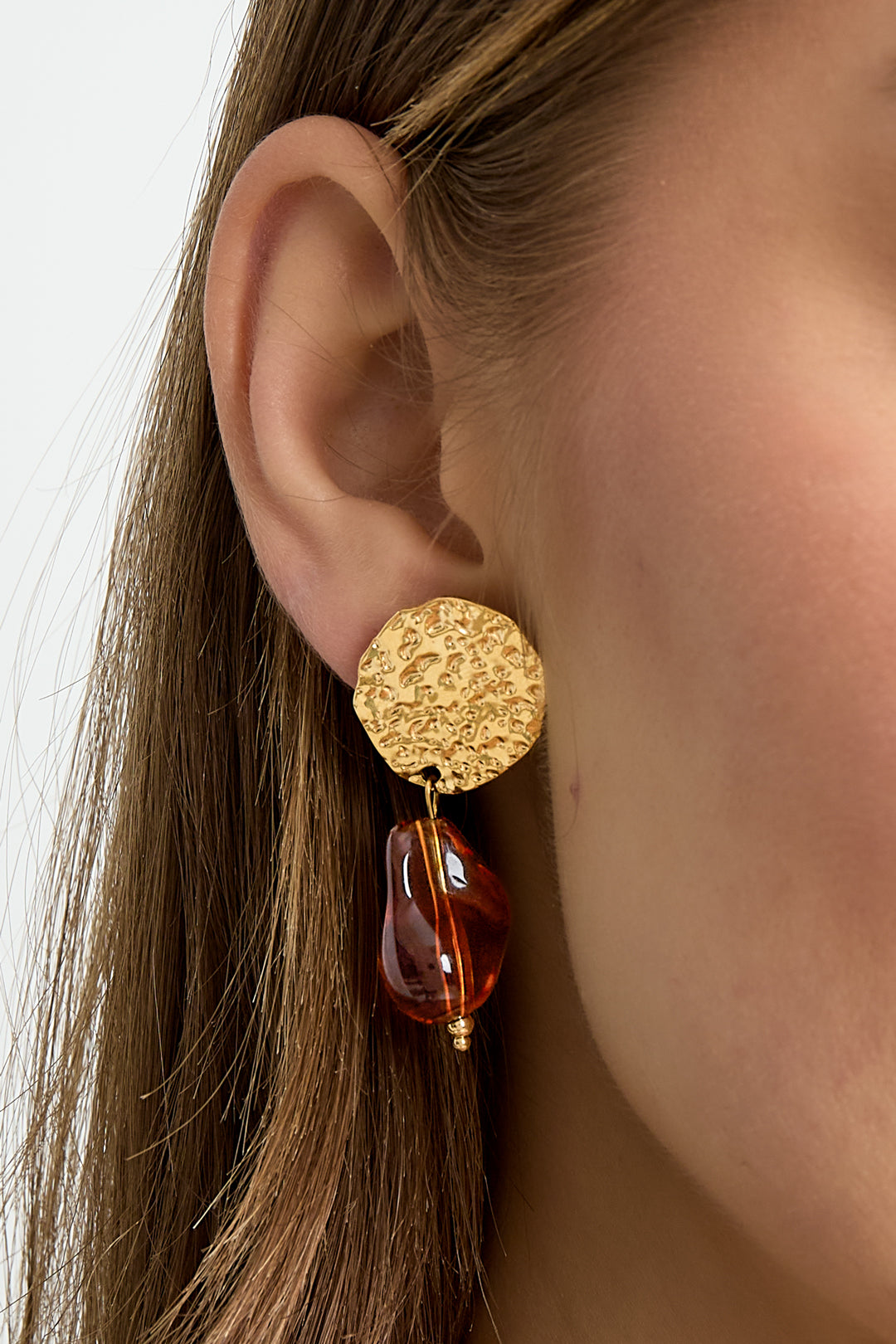 Pendientes colgantes de acero inoxidable de forma irregular. Serie casual y sencilla para uso diario. Joyería para mujer.