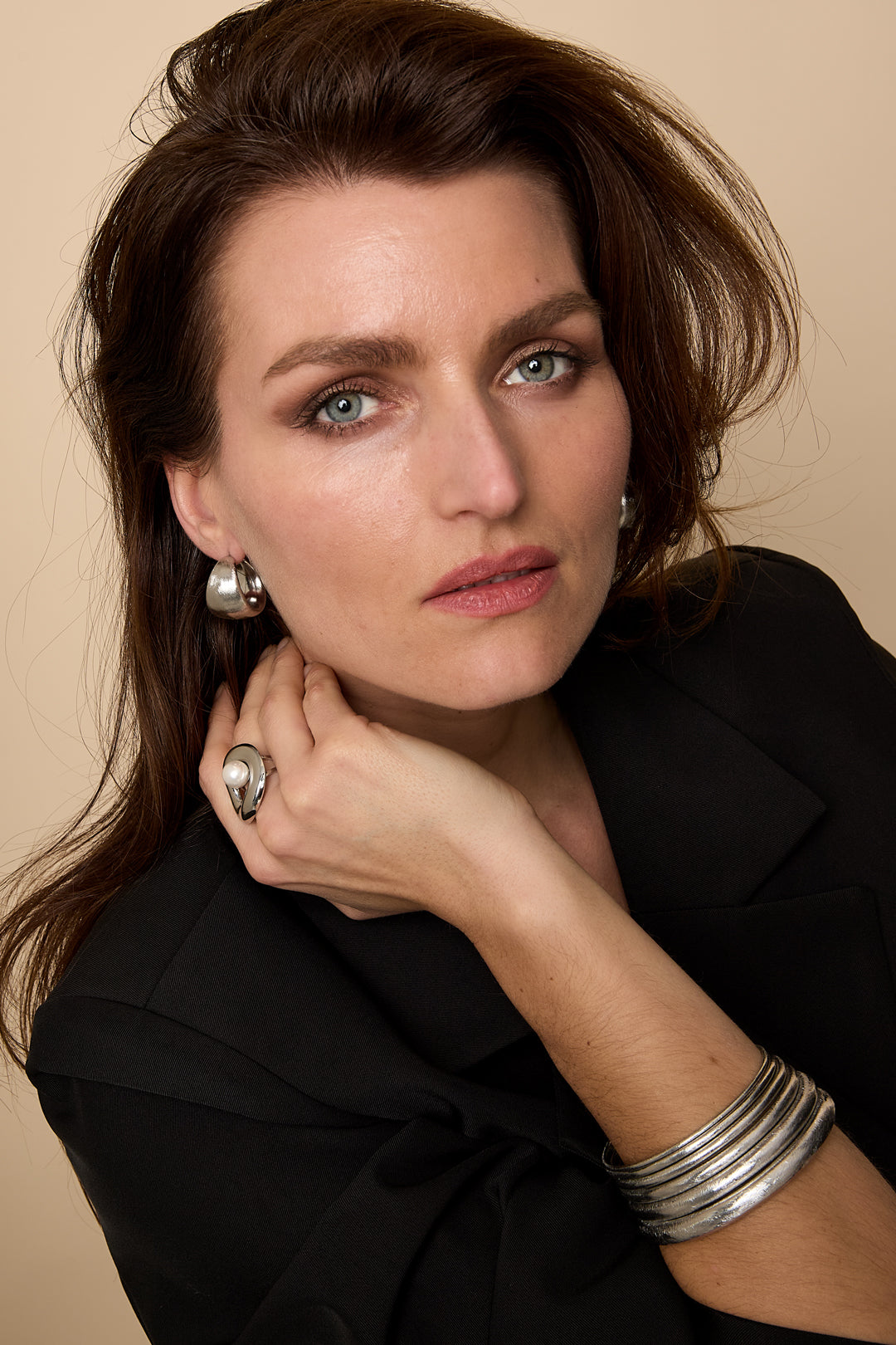 Pendientes de aro de acero inoxidable circulares, serie casual, diaria, sencilla, joyería para mujer