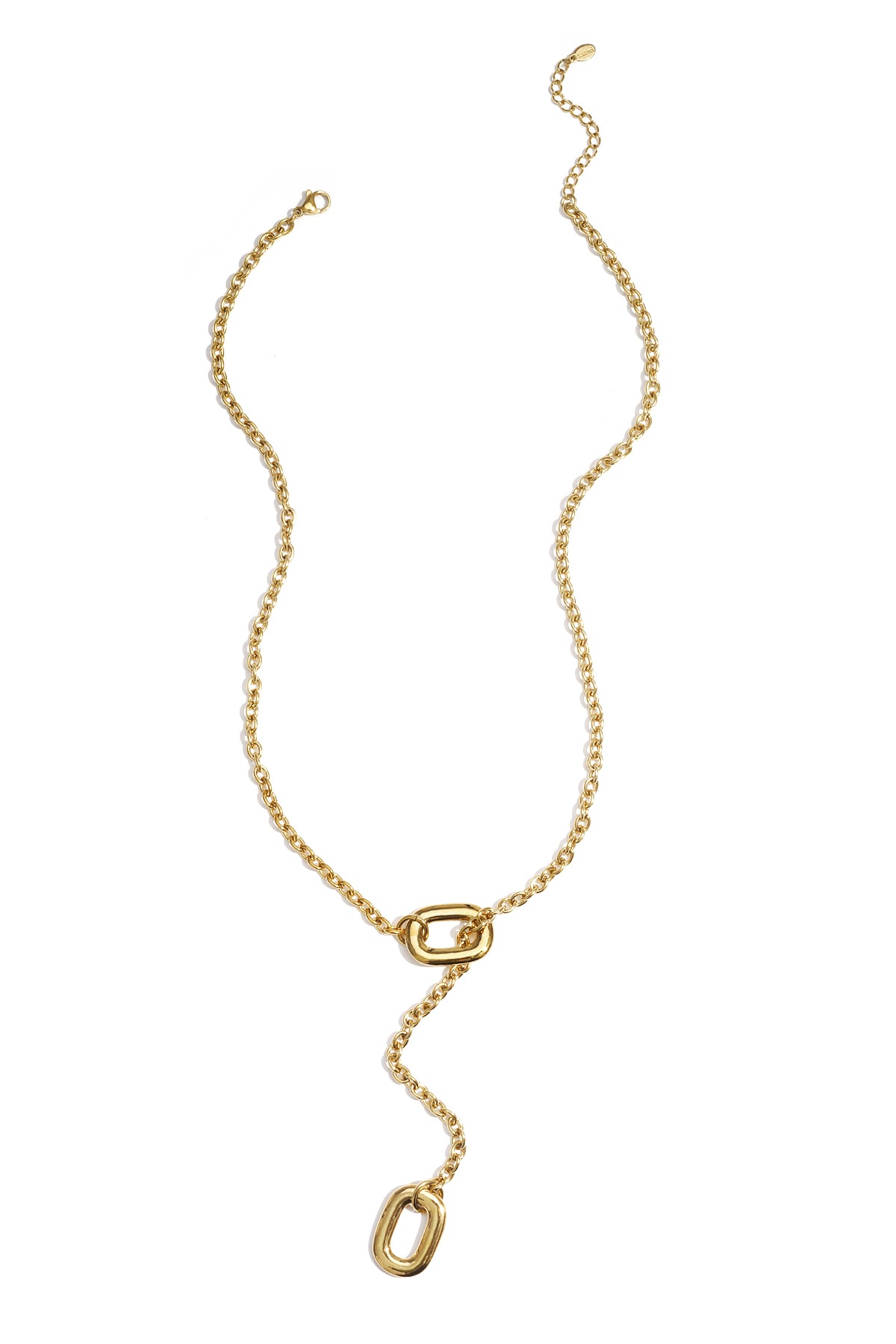 Collar en forma de Y con extremos ovalados