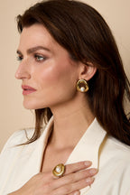 Pendientes de acero inoxidable con forma de círculo, estilo casual, diario, sencillo, para mujer.