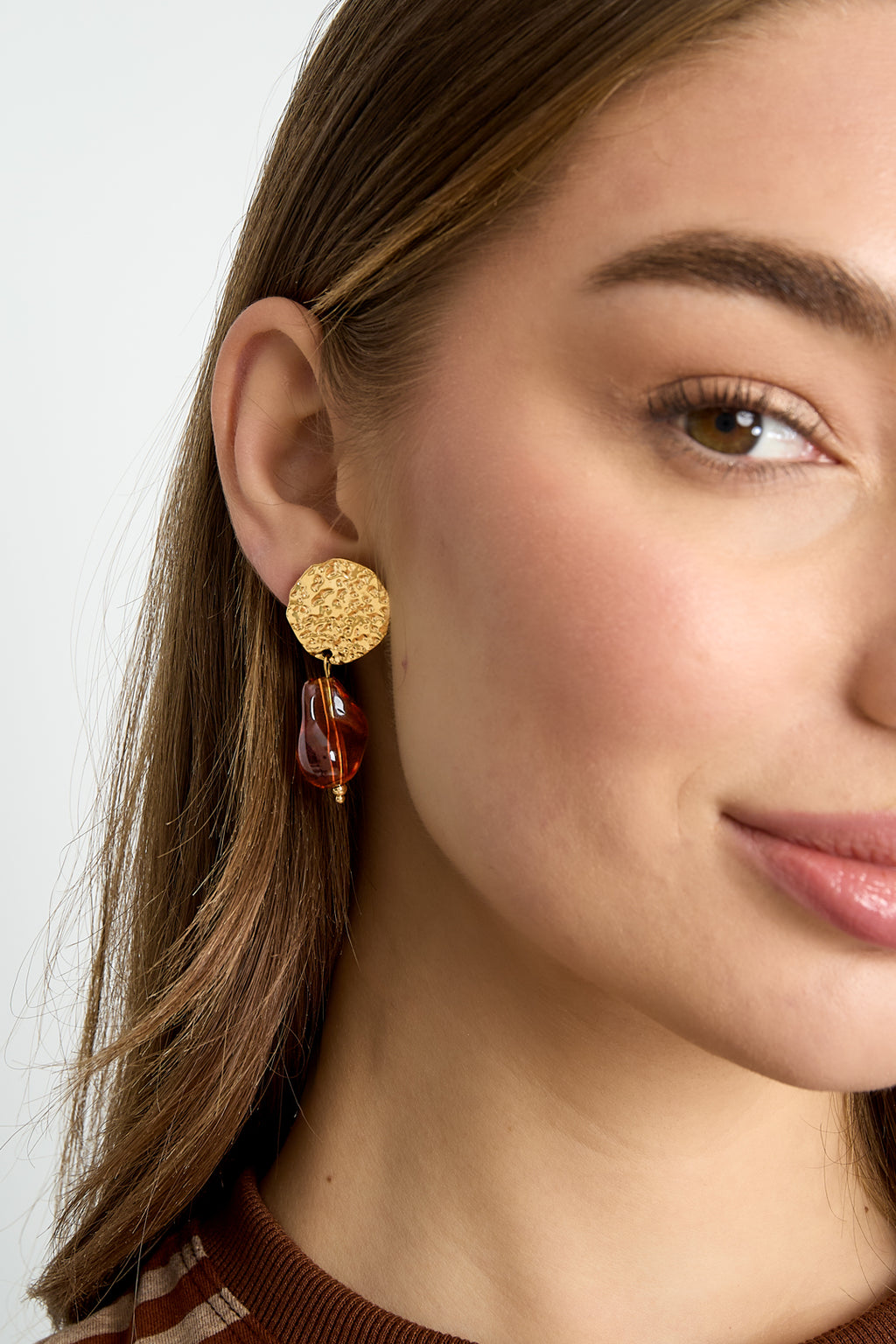 Pendientes colgantes de acero inoxidable de forma irregular. Serie casual y sencilla para uso diario. Joyería para mujer.