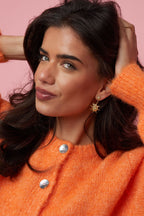 Pendientes de acero inoxidable con dije de sol, serie casual, diaria y sencilla, joyería para mujer.