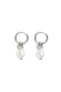 Pendientes Pearl Drops Plata Acero inoxidable