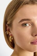 Puños de oreja de acero inoxidable líneas Serie simple diaria Joyas para mujer