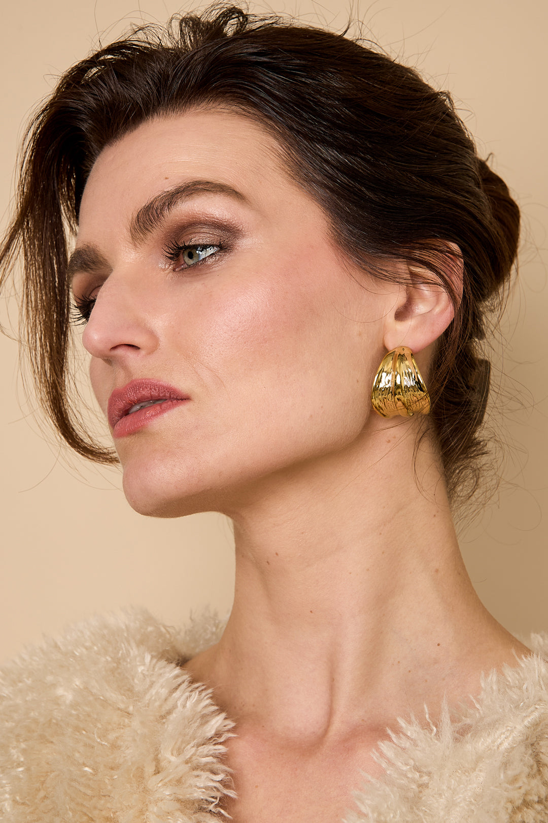 Pendientes de aro de acero inoxidable con diseño de hojas, serie casual, diario y sencillo, joyería para mujer.