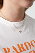 Collar de corazón con diamantes de imitación