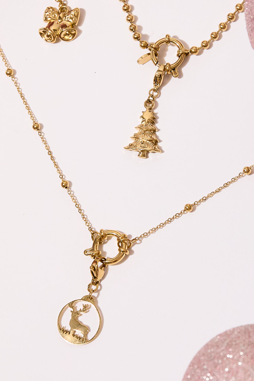 Dijes de joyería de acero inoxidable con diseño de animales, estilo casual, navideño, serie sencilla, joyería para mujer