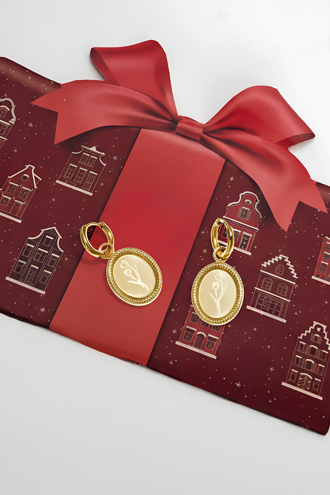 Pendientes de acero inoxidable con flor de tulipán