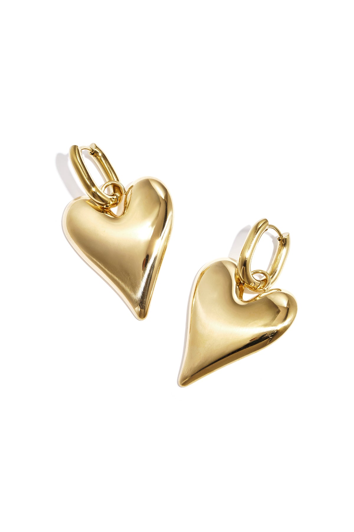 Pendientes colgantes de acero inoxidable con forma de corazón, estilo casual, diario, sencillo, joyería para mujer.