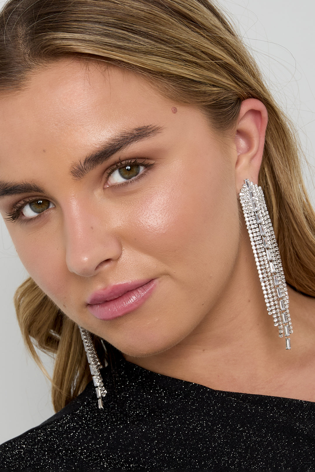 Pendientes colgantes de cobre geométricos elegantes navideños de lujo para mujer